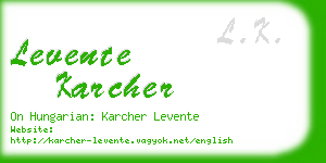 levente karcher business card